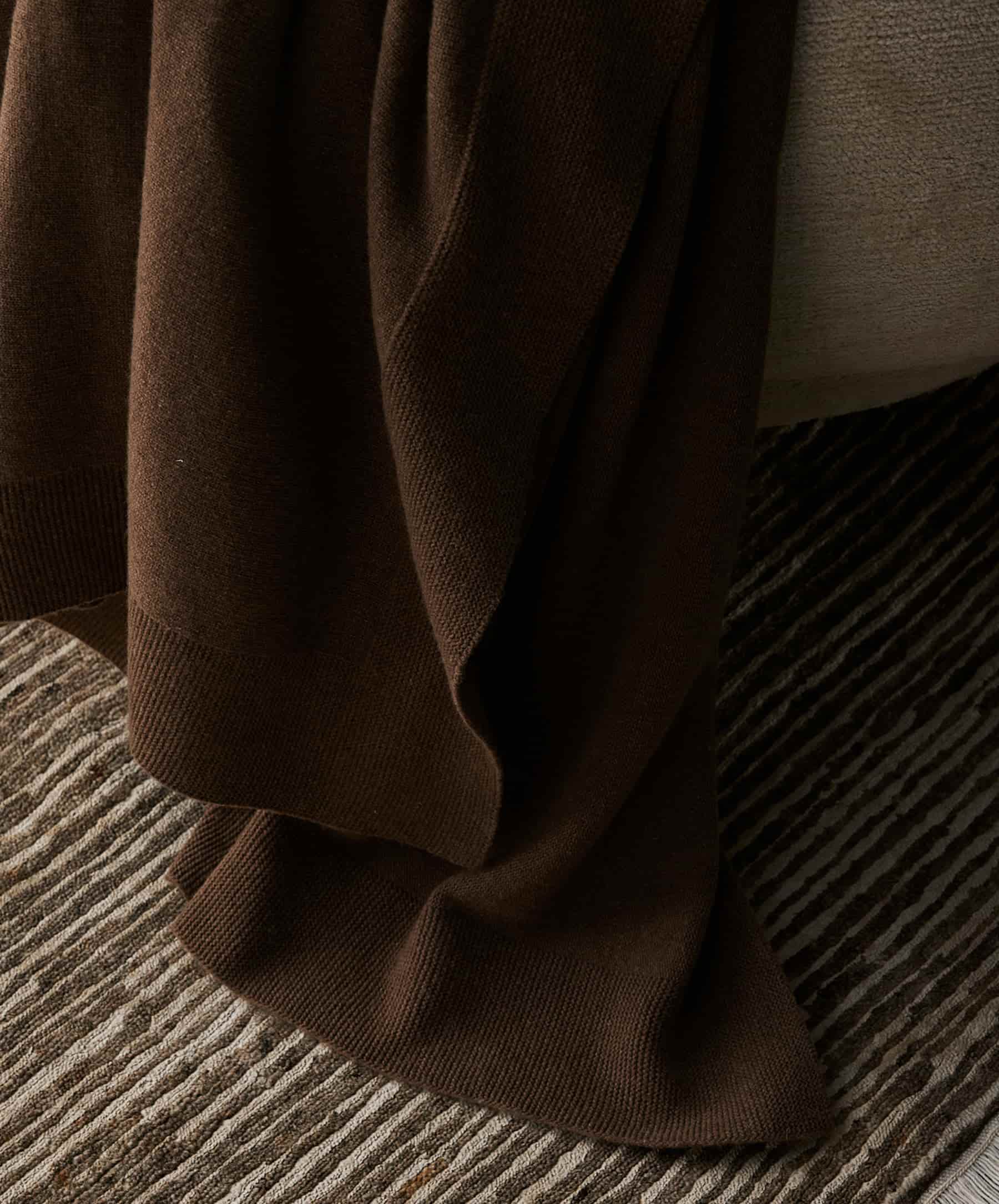 100% NZ Merino Wool Throw - Truffle - Image 3