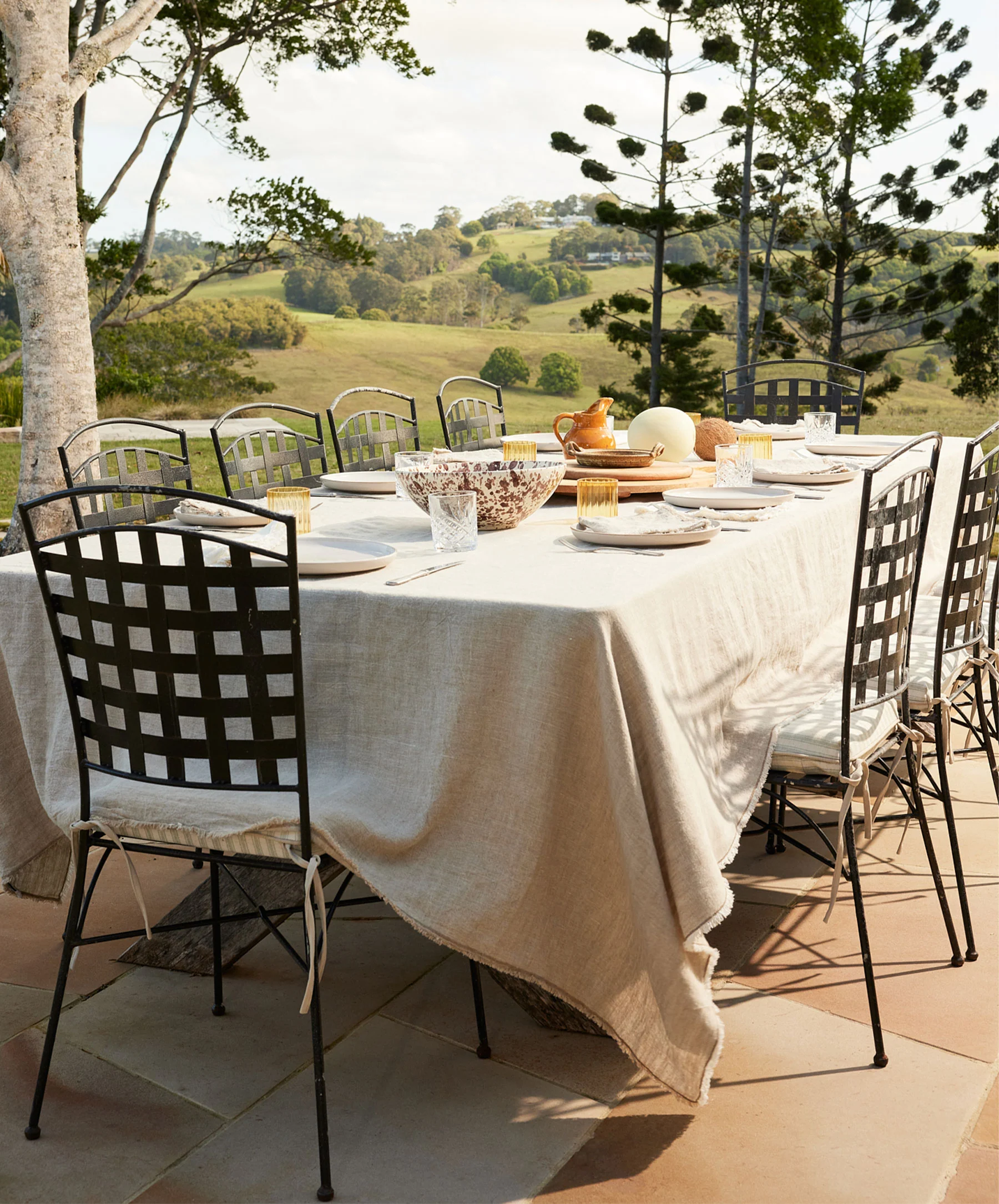 Fia Frayed Edge Tablecloth - Natural - Image 5