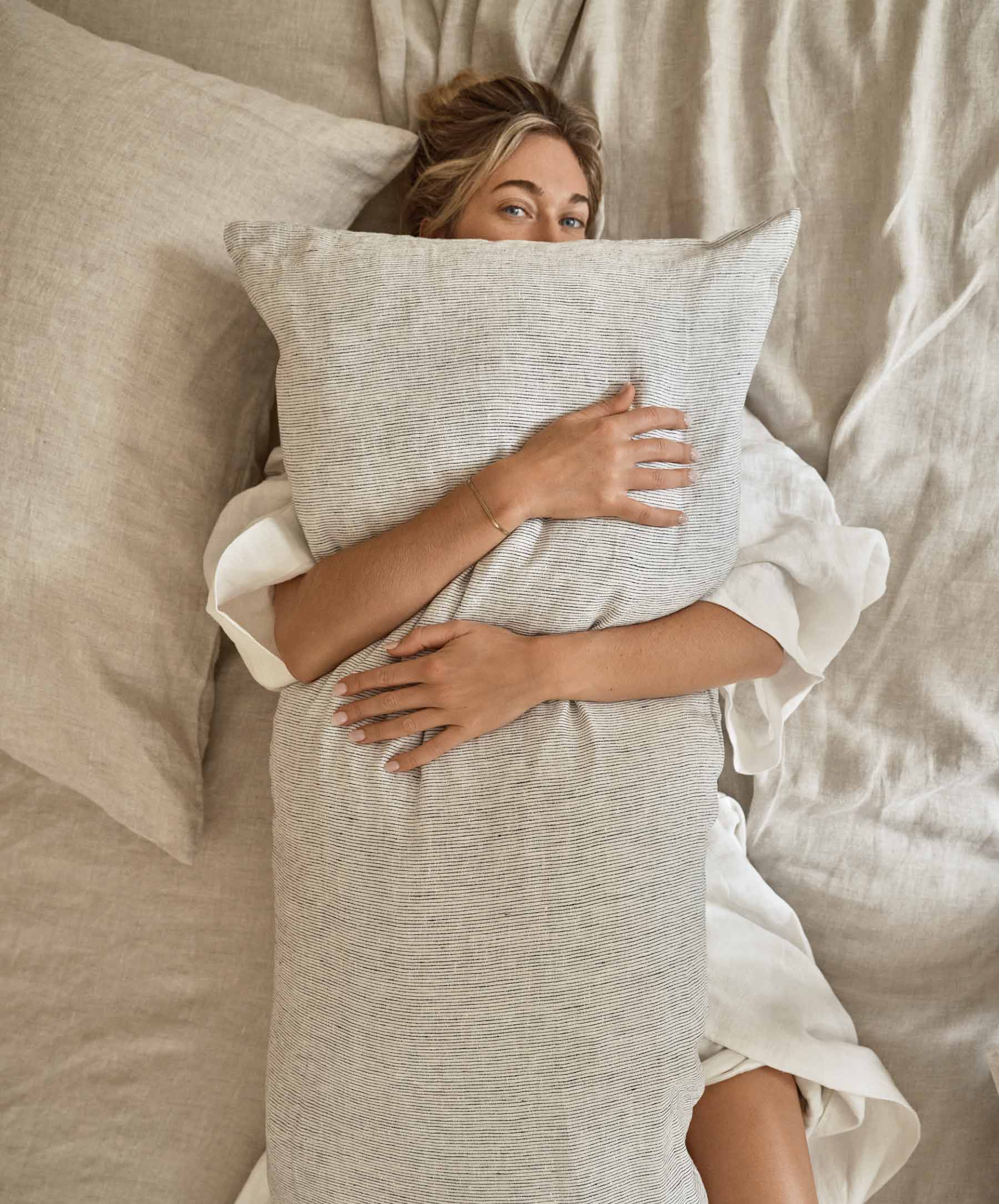 Linen Body Pillowcase - Pinstripe - Image 3