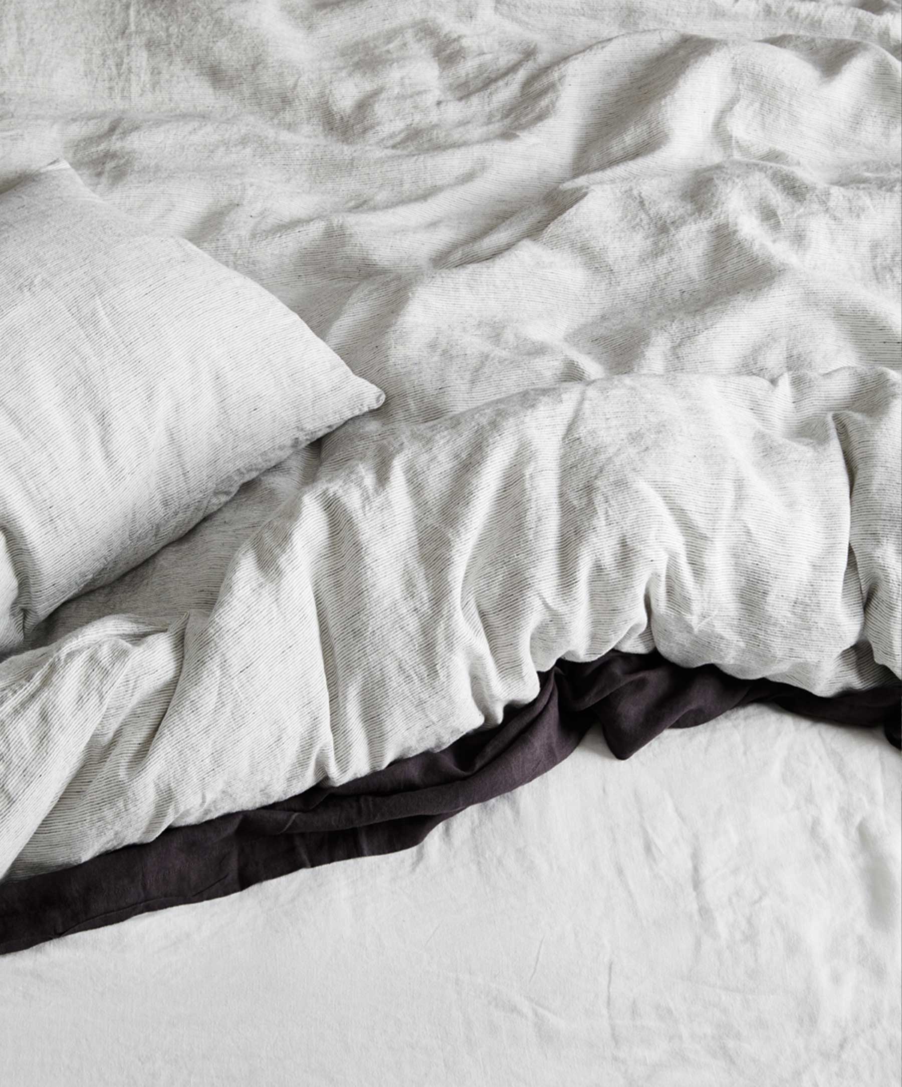 Linen Duvet Cover Set - Pinstripe - Image 4