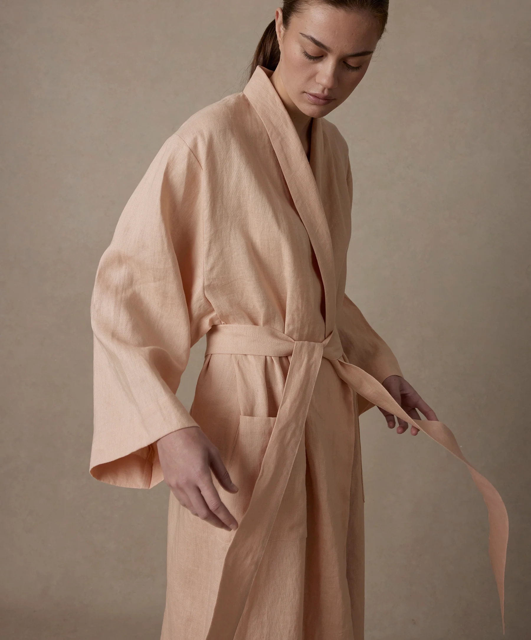 Linen Robe Edition II - Apricot - Image 4