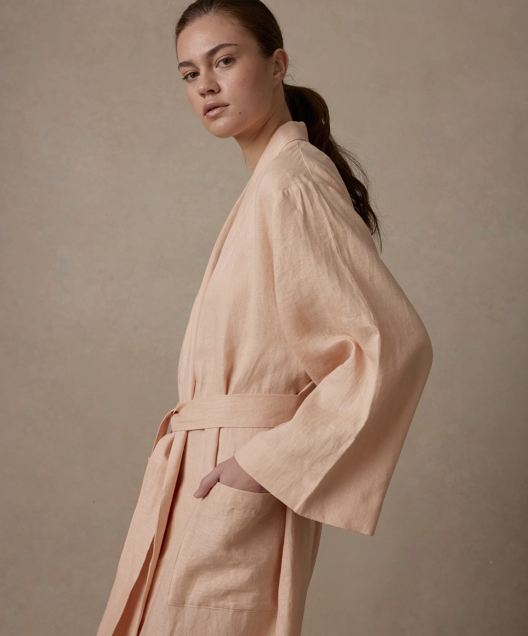 Linen Robe Edition II - Apricot - Image 6