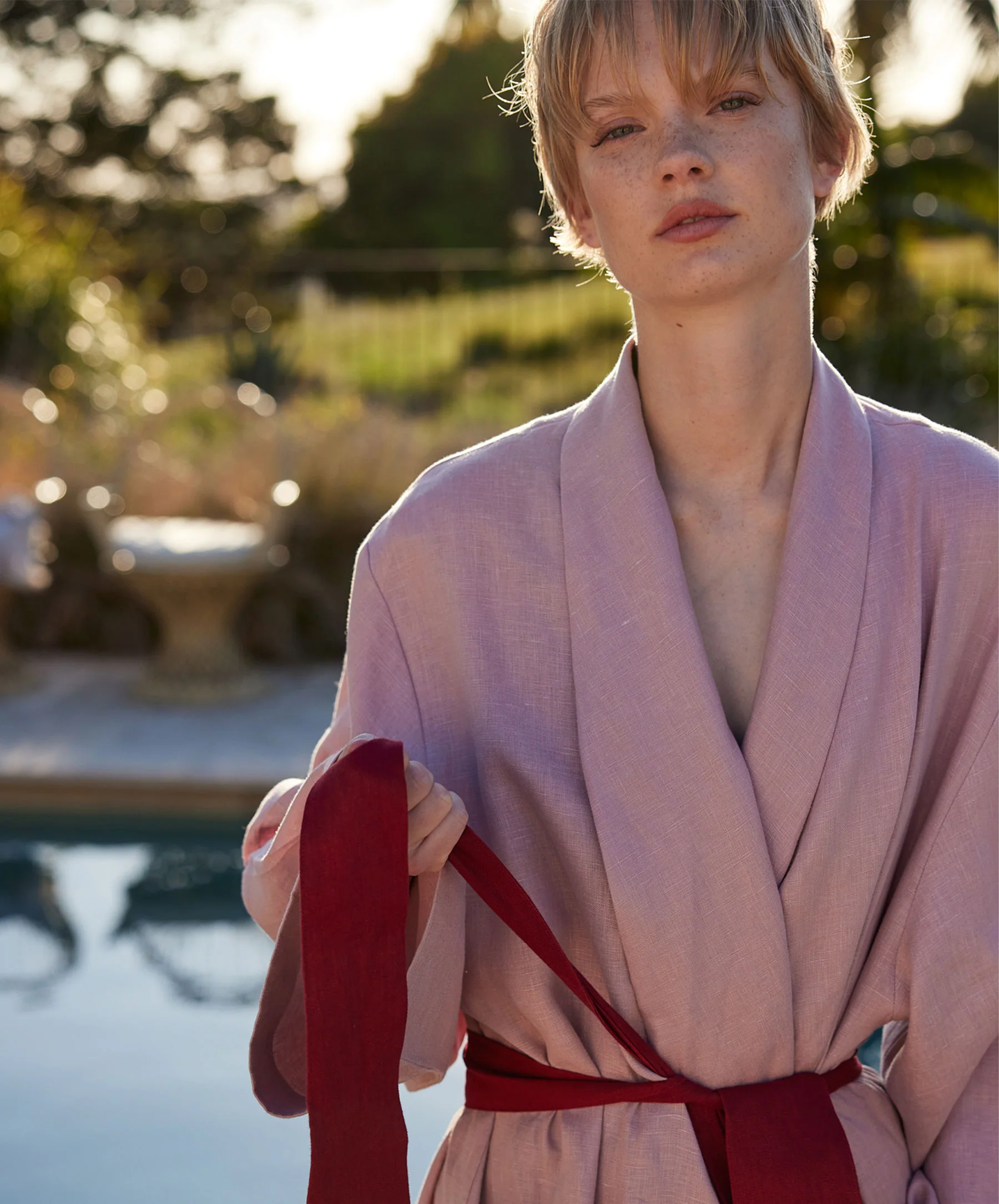 Linen Robe Edition I - Rose/Rouge - Image 3