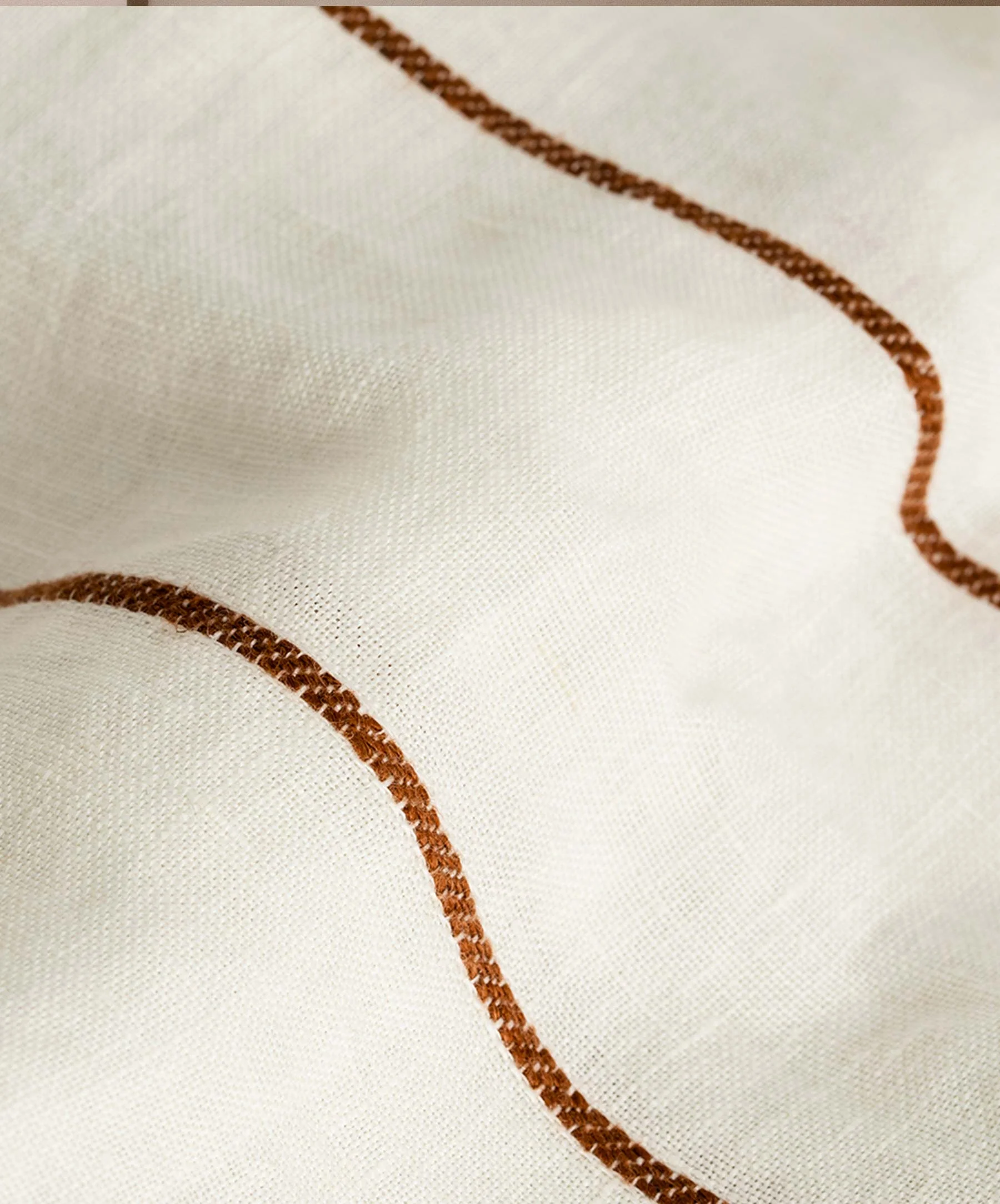 Linen Table Napkins - Cedar Stripe - Image 3