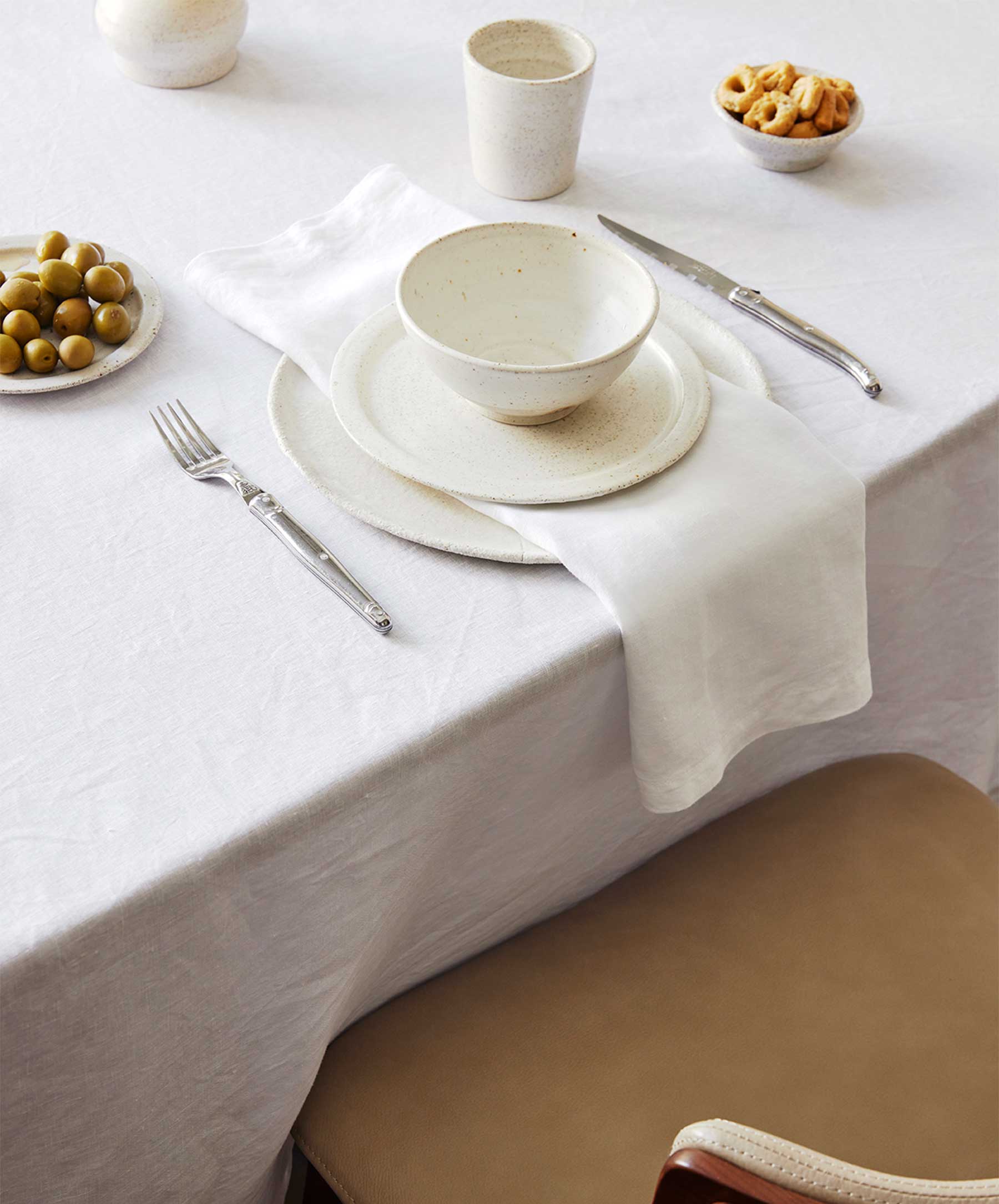 Linen Tablecloth - White - Image 4