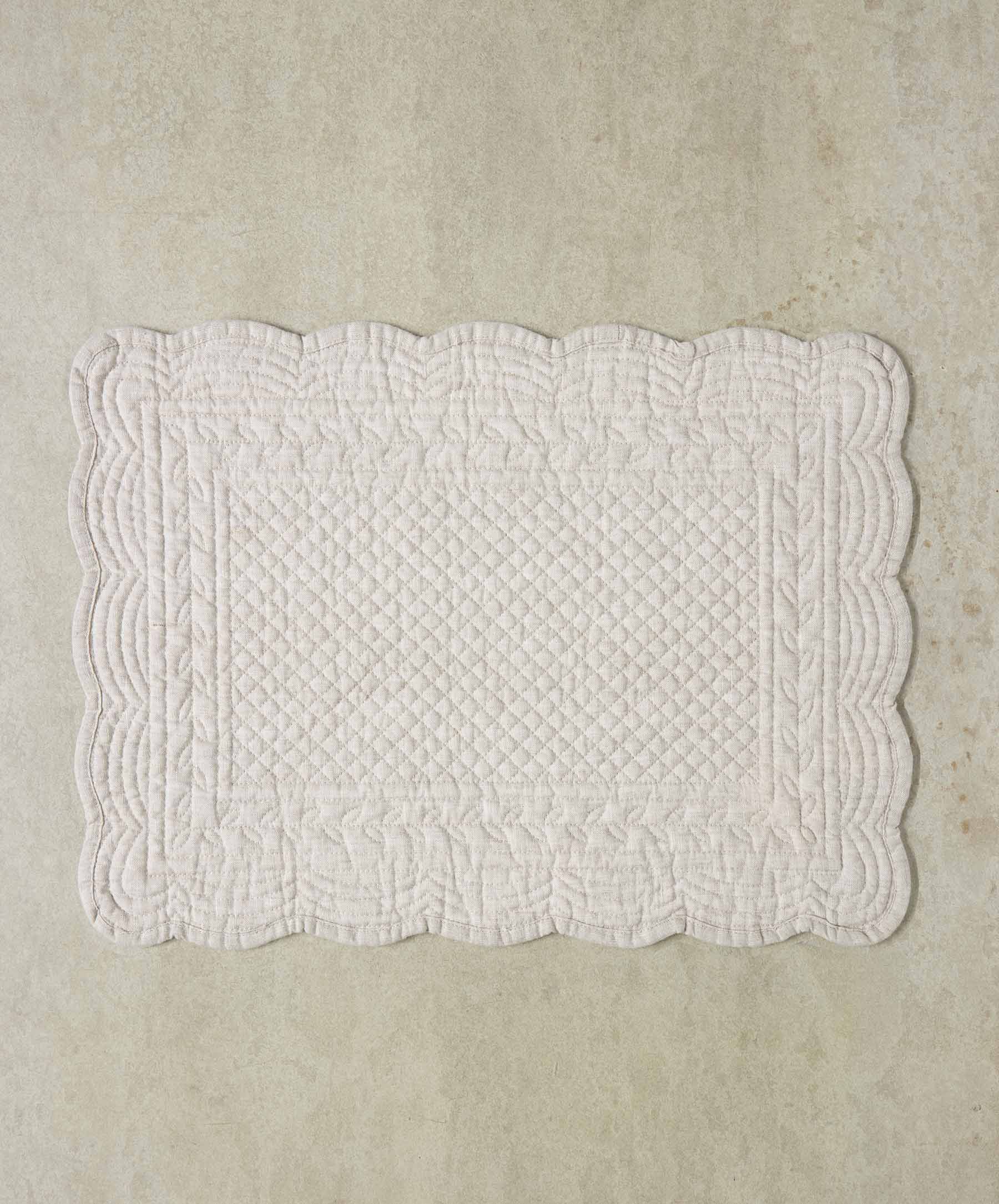 Scalloped Linen Placemats - Natural - Image 3