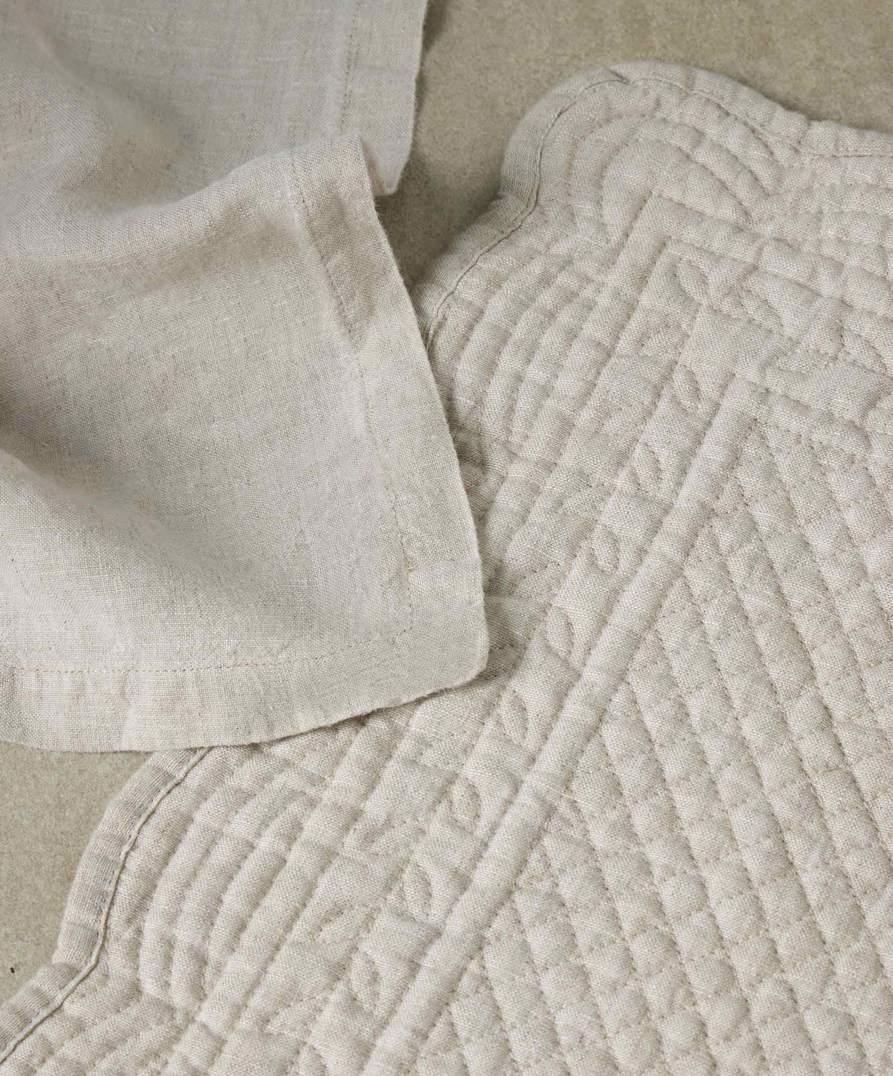 Scalloped Linen Placemats - Natural - Image 5