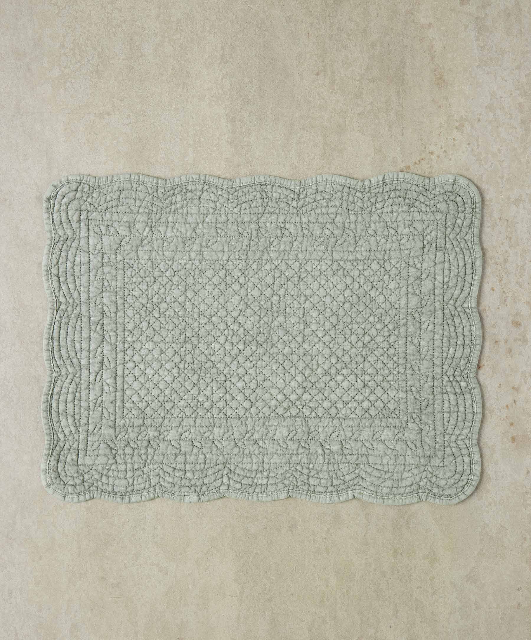 Scalloped Linen Placemats - Sage - Image 3