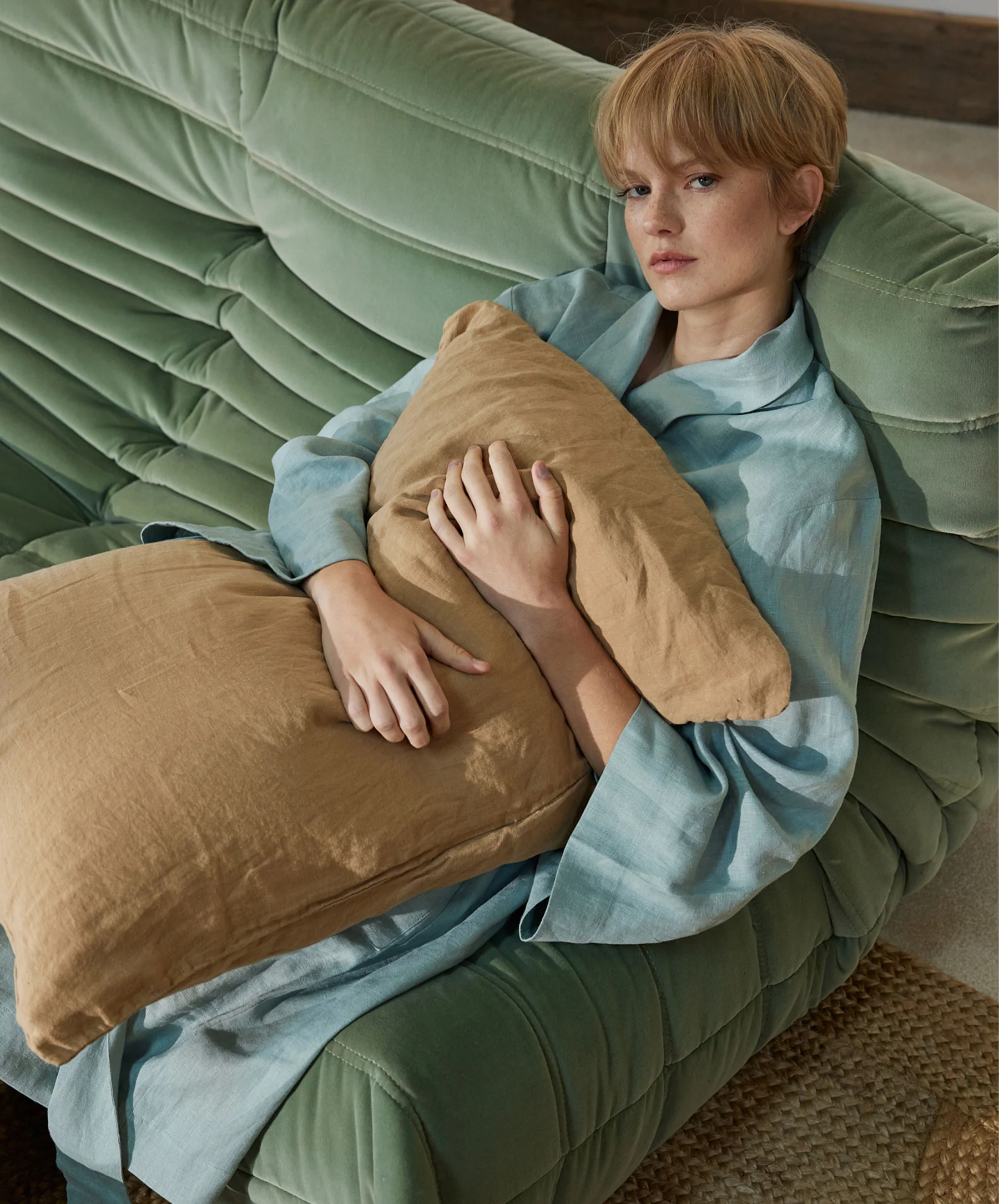 Set of 2 Linen Pillowcases - Sand - Image 3