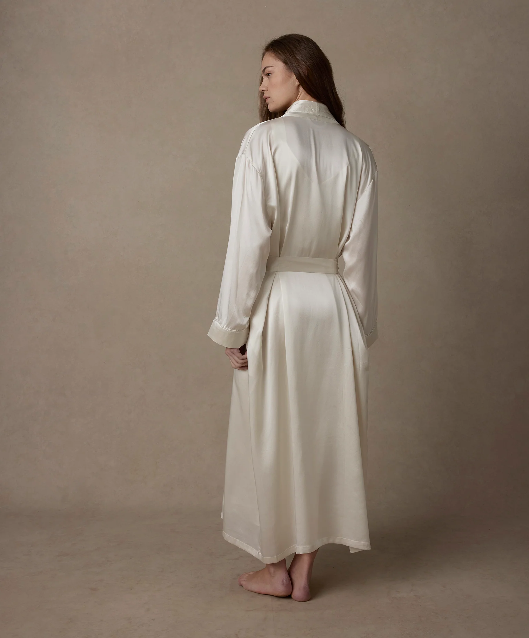 Silk Robe - Ivory - Image 5
