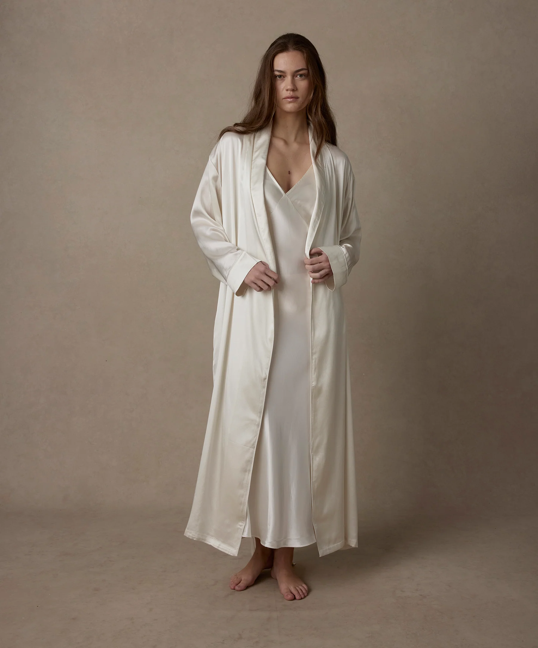 Silk Robe - Ivory - Image 6