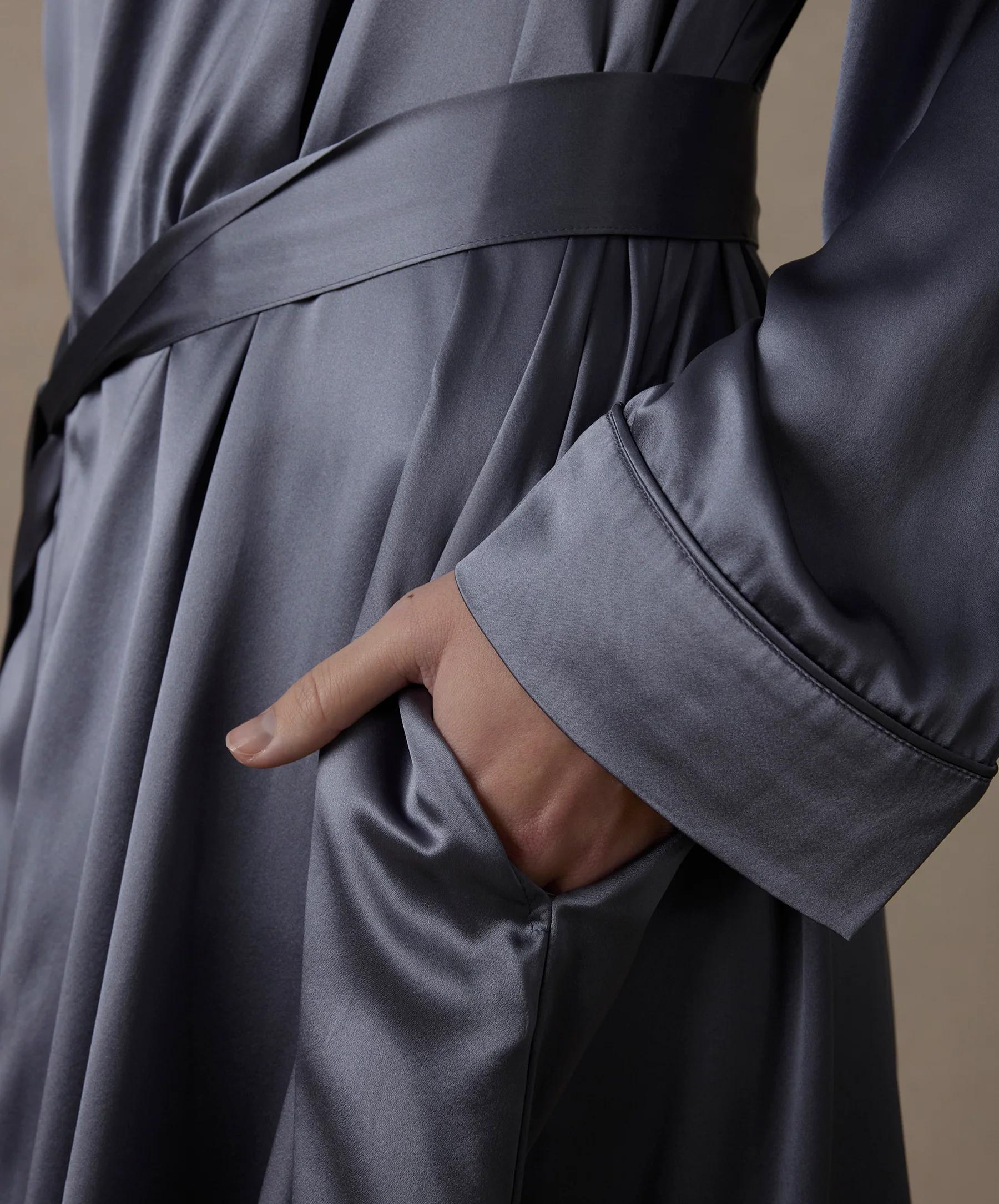 Silk Robe - Steel Blue - Image 5